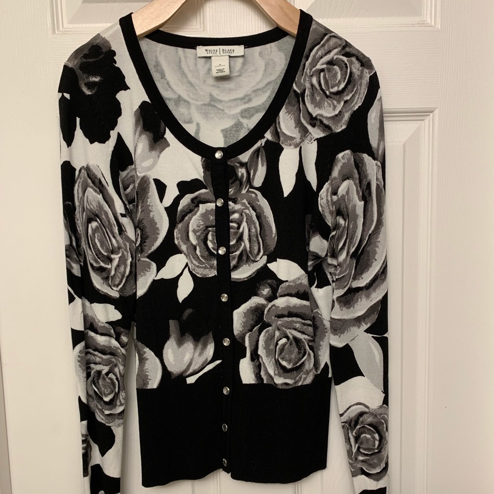 WHBM Floral Snap-Up Cardigan